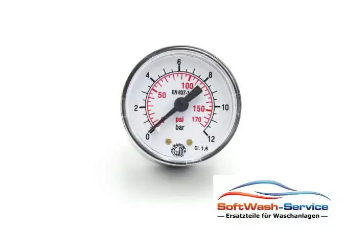 Manometer 0-12bar 40mm 1/8" hinten PVC
