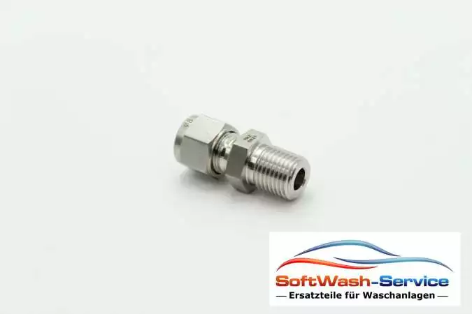 Ger. Einschraubverschluss GE8 1/4 VA Klemmring