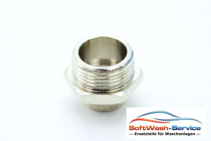 Doppelnippel MS vernickelt G 1/2" x G 3/4"