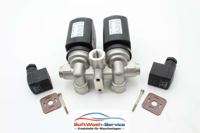Ventilblock 2-Fach 0-120 Bar G1/4" 230V/50HZ Edelstahl NW=6 NC