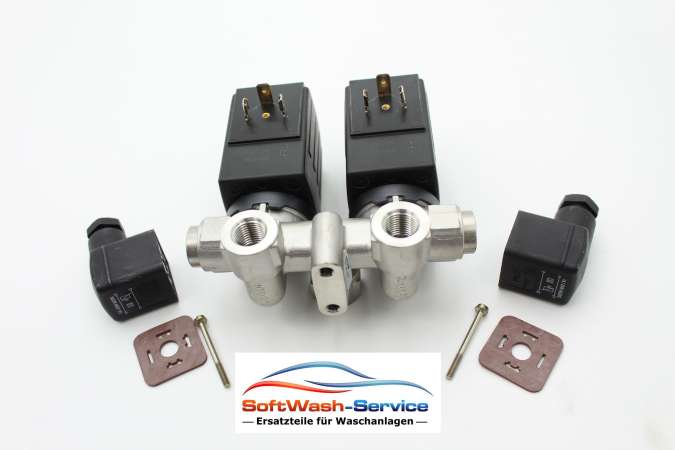 Ventilblock 2-Fach 0-120 Bar G1/4" 230V/50HZ Edelstahl NW=6 NC