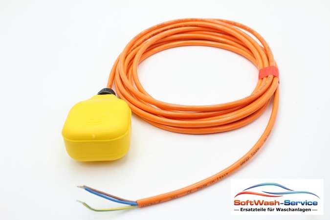 Schwimmerschalter unten ein zum Befüllen Typ 6.1 N mit 5m H05BQ-F 3G1 (PUR) gelb, Schaltergehäuse gelb, Schaltleistung 250VAC, 10(8)A