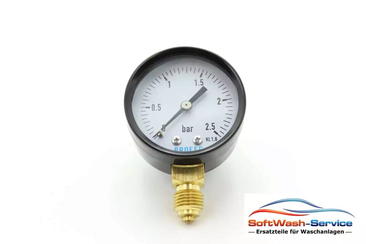 Druckmanometer 1/4" Anschluss unten Ø50mm 0-2,5 bar