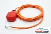 Schwimmerschalter oben ein Typ 6.1 N mit 5m H05BQ-F 3G1 gelb (PUR) Schaltergehäuse rot, Schaltleistung 250VAC, 10(8)A